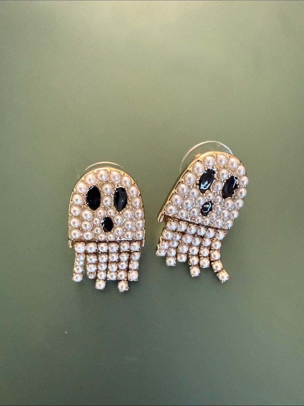 J. Crew Pearl Beaded Ghost Fringe Earrings - White and Black
